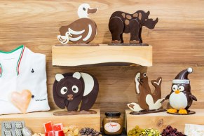 A variety of our hand made chocolate animals "choco gang".